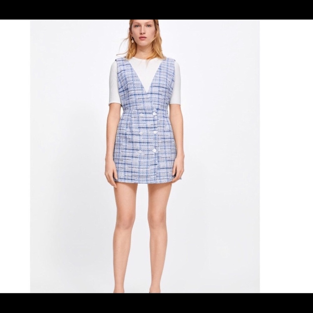 NWT Zara Tweed Pinafore Dress